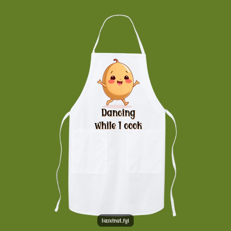 Funny Dancing Chef Apron: Hazelnut Cooking, Joyful Dance, Kitchen Fun Gift