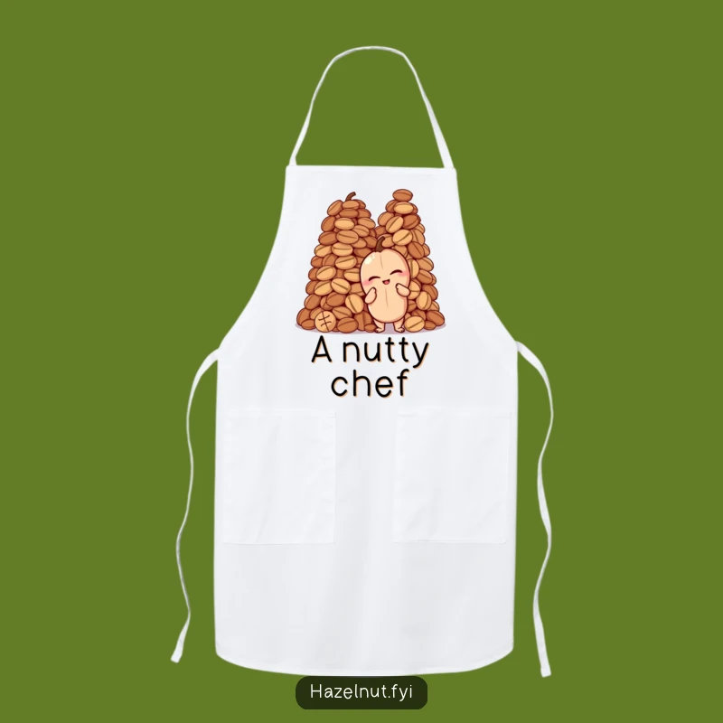 Funny Hazelnut Nutty Apron: Chef Winking Pose, Kitchen Humor & Hilarious Gift