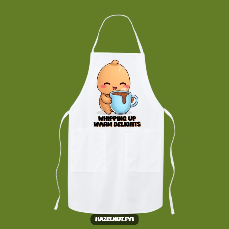 Funny Hot Chocolate Apron: Winking Hazelnut, Cozy Kitchen, Chef's Gift