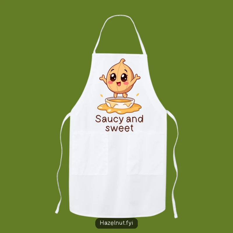Funny Hazelnut Caramel Leap Apron: Cook Up Sweet Laughs in the Kitchen!