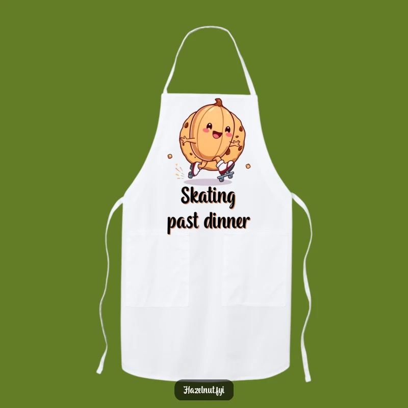 Funny Roller Skating Hazelnut Chef Apron: Hilarious Kitchen Wear for Zippy Cooks