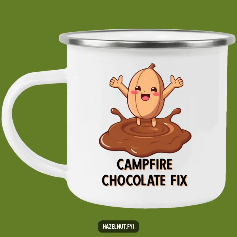 Funny Hazelnut Chocolate Leap Camping Mug: Sweet Adventures Outdoors