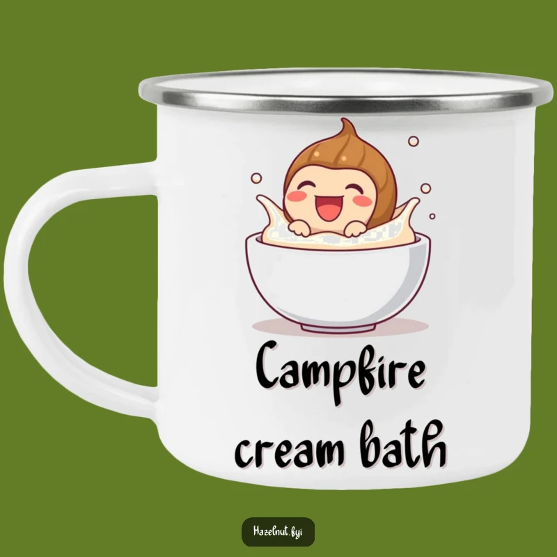 Funny Laughing Hazelnut Camping Mug: Hilarious Outdoor Companion for Your Morning Brew