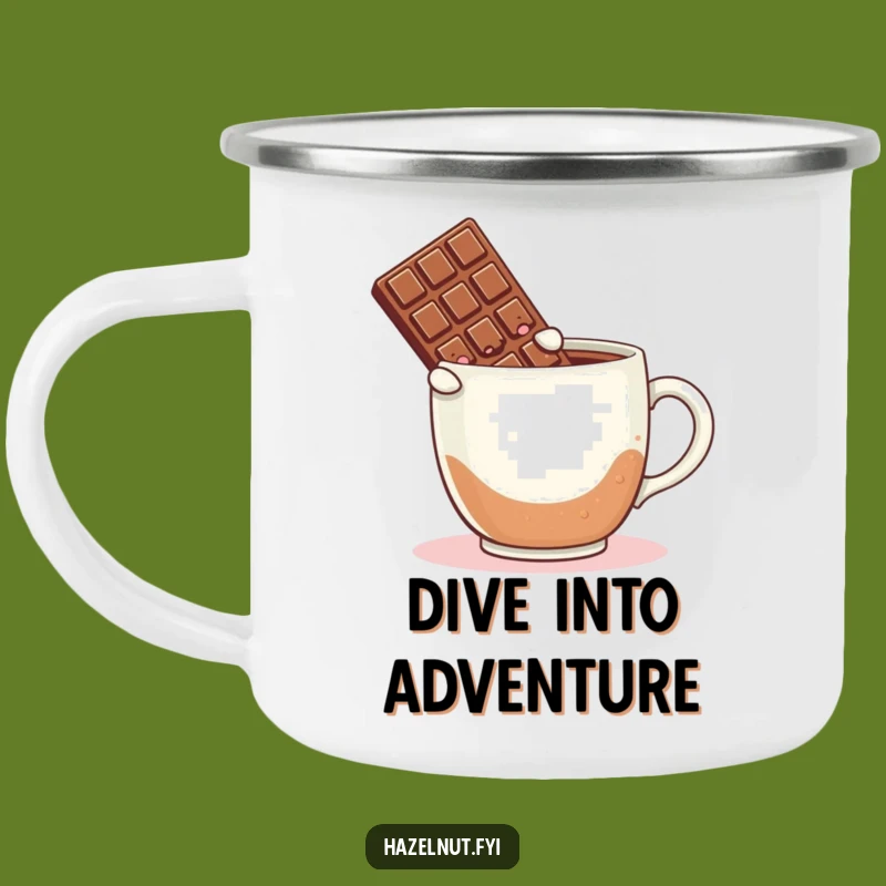 Funny Chocolate Coffee Camping Mug: Durable Blushing Bar Leaping, Outdoor Humor Gift