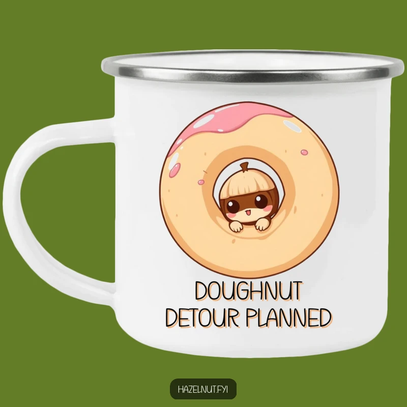 Funny Hazelnut Doughnut Camping Mug: Sweet Adventures Await!