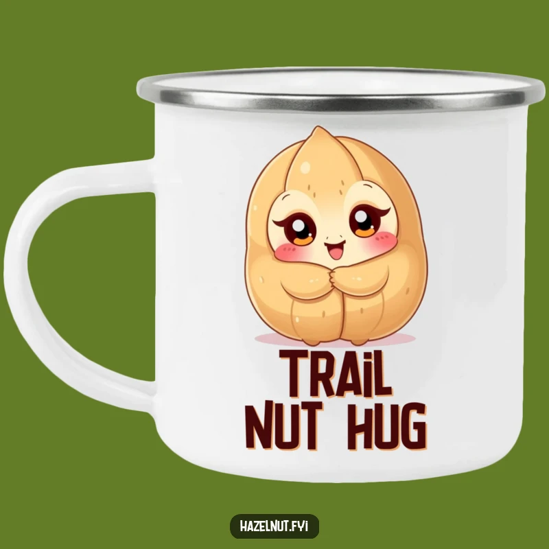 Funny Hazelnut Hug Camping Mug: Outdoor Nutty Character Delight Funny Gift
