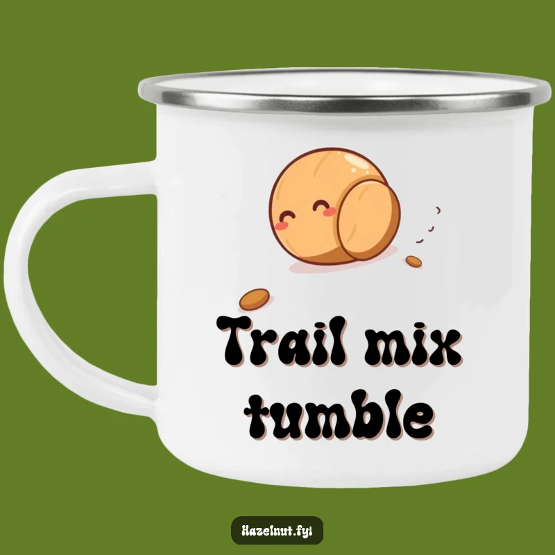 Funny Rolling Hazelnut Enamel Camping Mug - Adventure & Giggles Gift