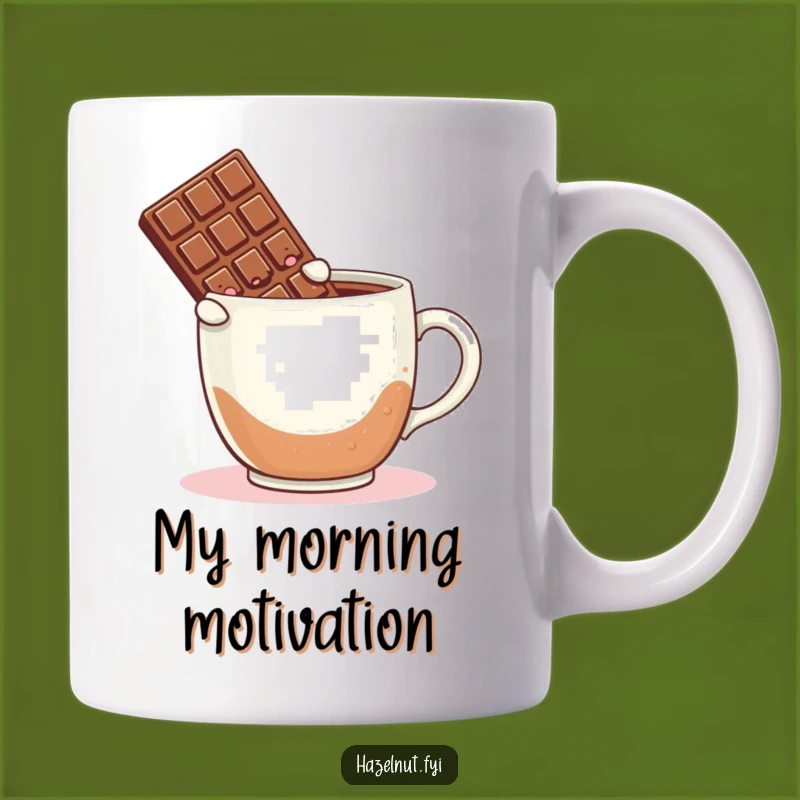 Funny Chocolate Coffee Mug: Adorable Blushing Bar Leaping into Hot Brew, Perfect Gift