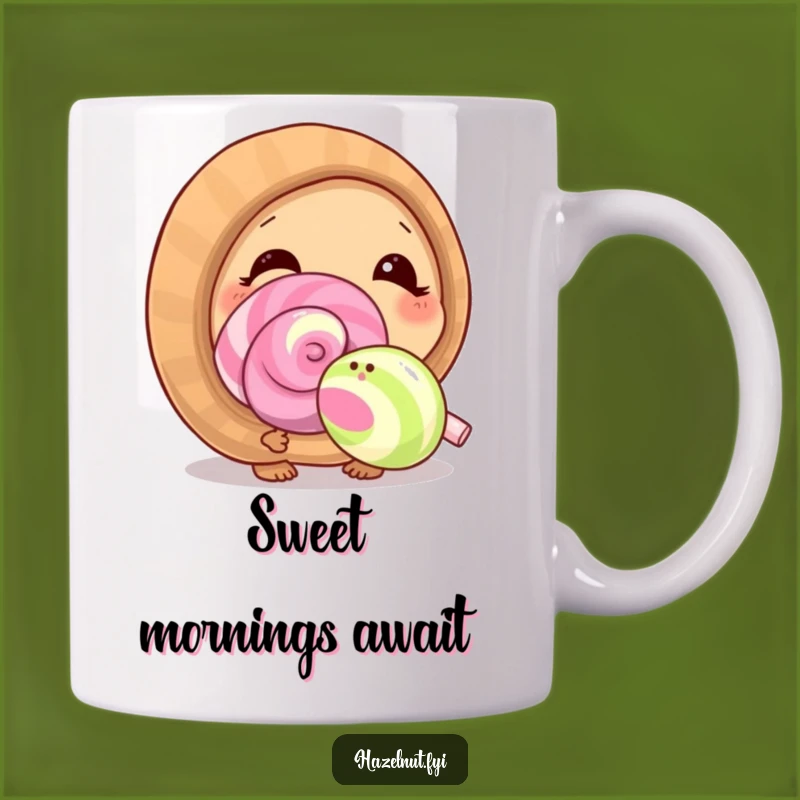 Funny Curious Hazelnut Lollipop Mug: Sweet Delight for Coffee Lovers