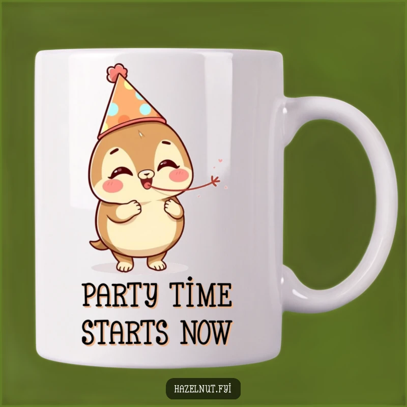 Funny Giggling Hazelnut Party Mug: Celebrate with Joyful Nutty Cheer!