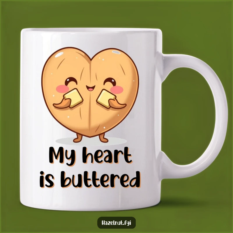 Funny Hazelnut Butter Heart Mug: Adorable Character Gift for Nut Lovers