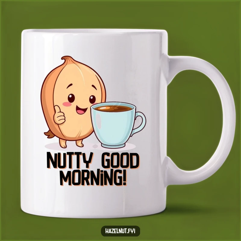 Funny Hazelnut Mug: Happy Nut & Coffee, Hilarious Morning Boost Gift