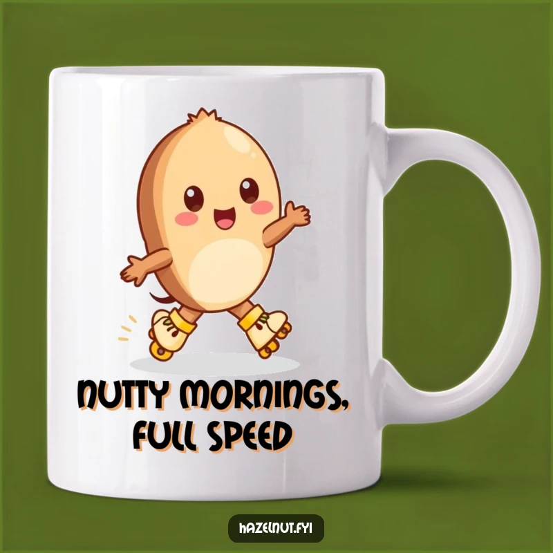 Funny Hazelnut Roller Skates Mug - Zippy Nutty Fun Gift