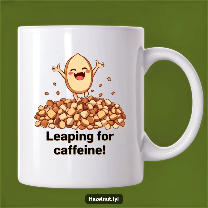 Funny Excited Hazelnut Mug - Joyful Crunch Character Gift