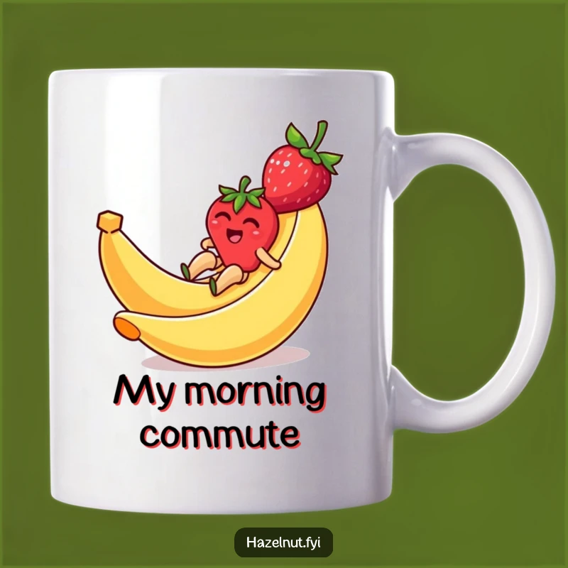 Funny Strawberry Banana Slide Mug - Hilarious Fruit Adventure Gift for Him or Her