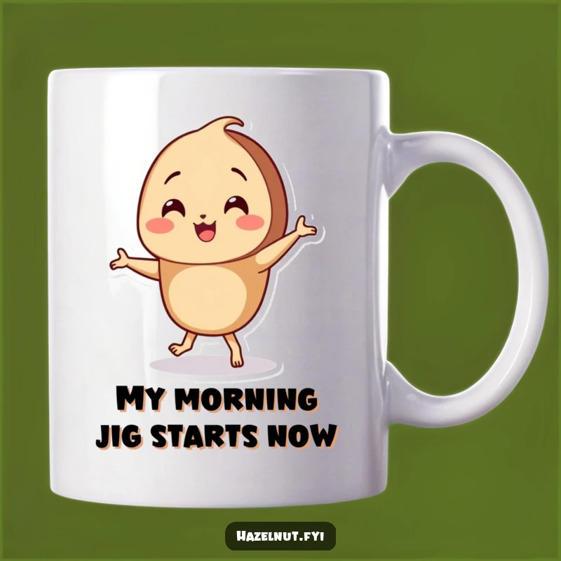 Funny Dancing Hazelnut Mug - Joyful Nutty Character, Perfect Funny Gift
