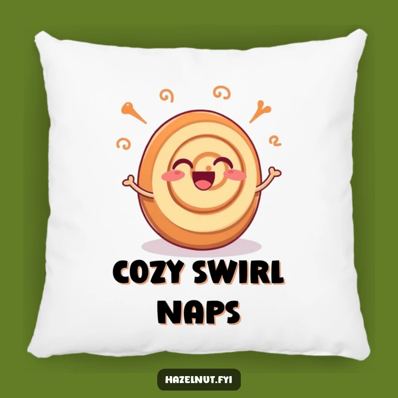Funny Cinnamon Roll Joy Pillow: Cozy Excited Swirls Cushion, A Comfy Funny Gift