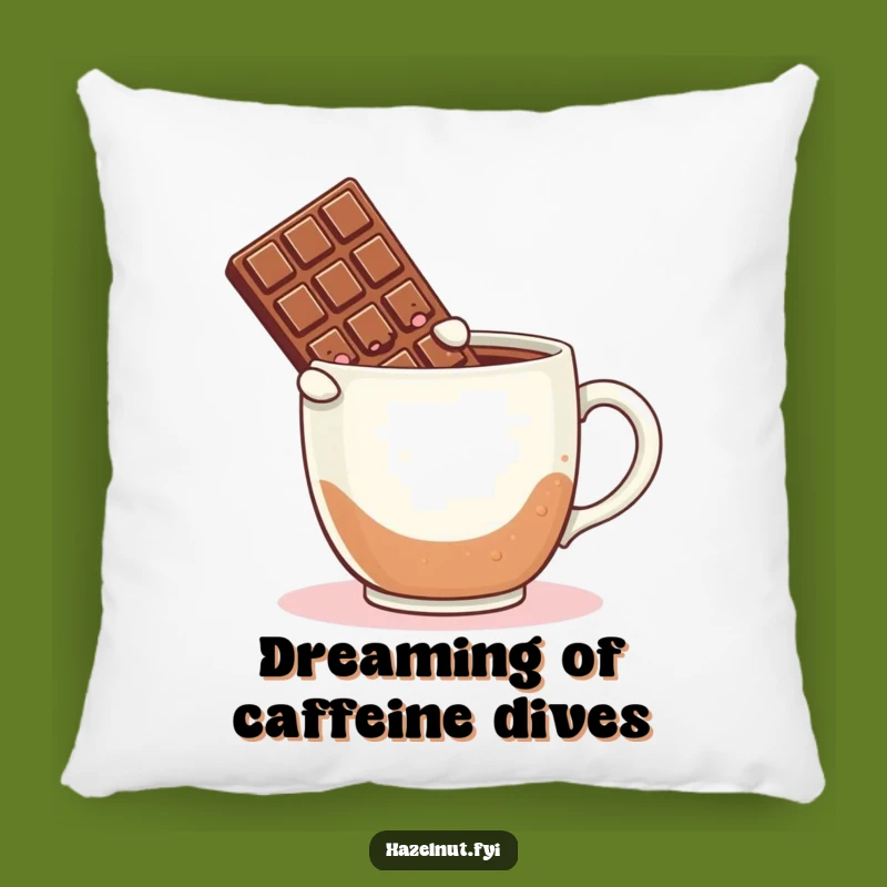 Funny Chocolate Coffee Pillow: Cute Blushing Bar Leaping, Comfy & Hilarious Decor
