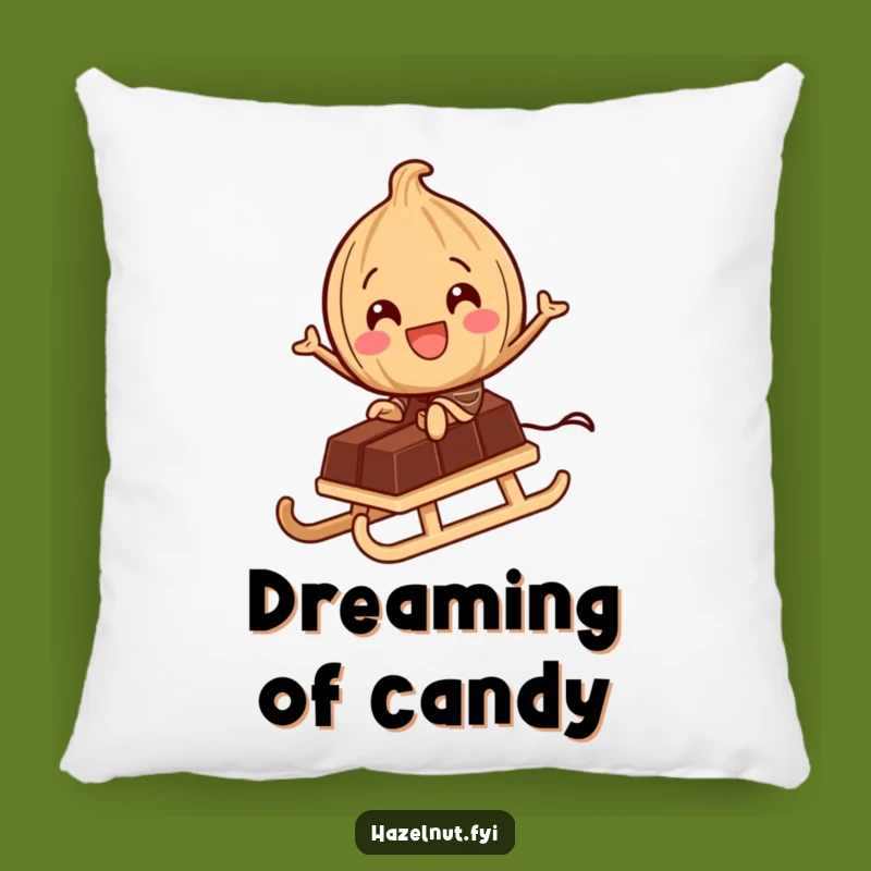 Funny Hazelnut Chocolate Sled Pillow: Cozy Comfort with Sweet Fun