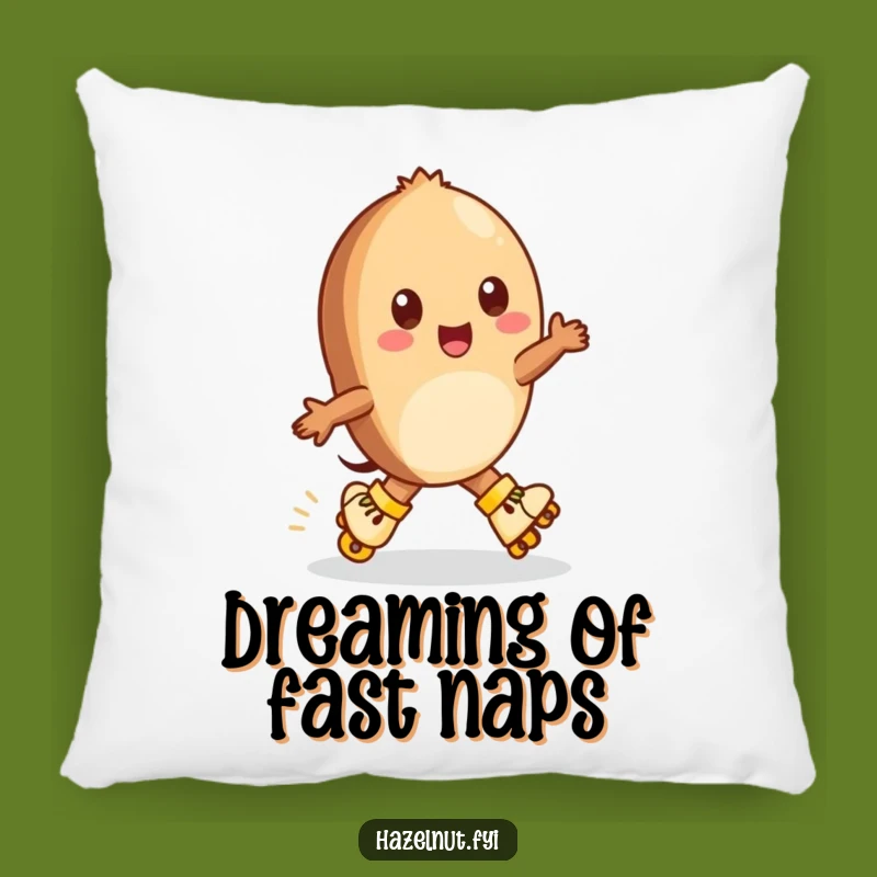 Funny Hazelnut Roller Skates Pillow - Cozy Zippy Comfort Gift