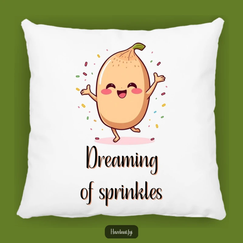 Funny Dancing Hazelnut Pillow: Cozy Accent for a Cheerful Home
