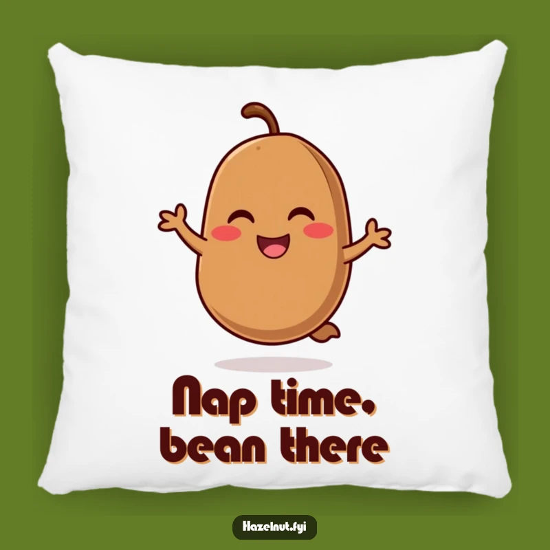 Funny Coffee Bean Hop Pillow: Cozy Cheerful Bean Cushion, A Comfy Funny Gift