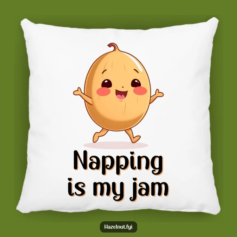 Funny Dancing Nut Pillow: Cheerful Hazelnut, Joyful Dance Decor, Cozy Comfort Gift