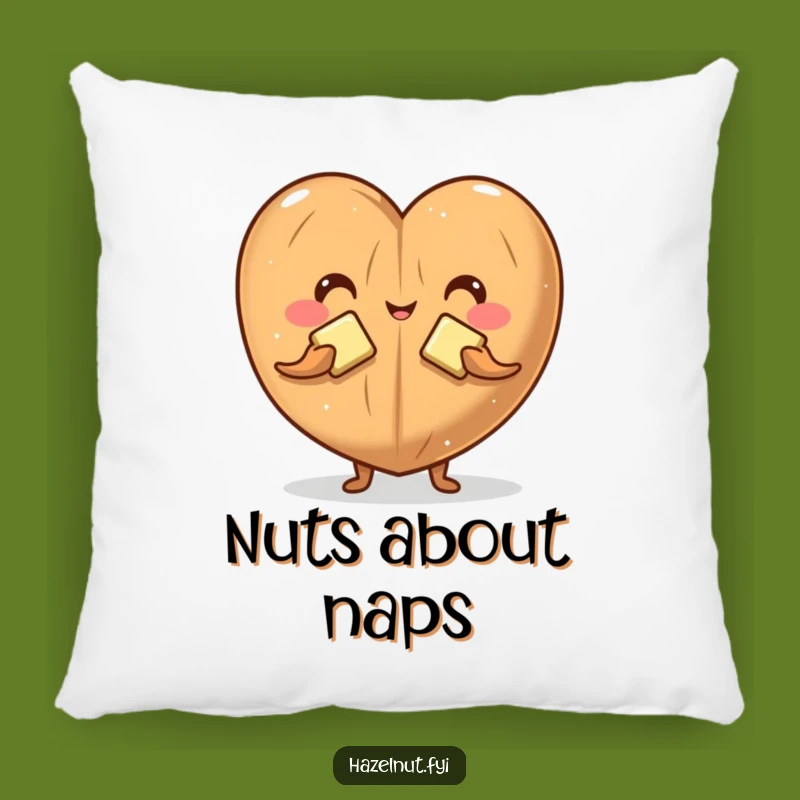 Funny Hazelnut Butter Heart Pillow: Soft Character Cushion for Cozy Comfort