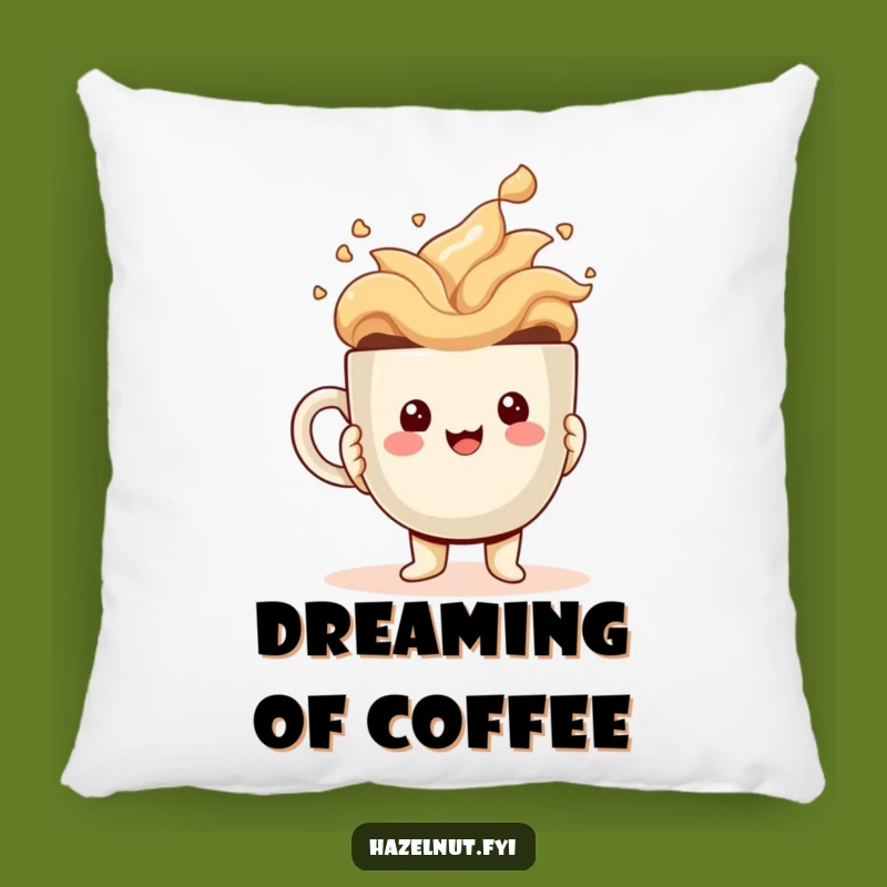 Funny Hazelnut Pillow: Cozy Kawaii Coffee Character, Comfy and Hilarious Funny Gift