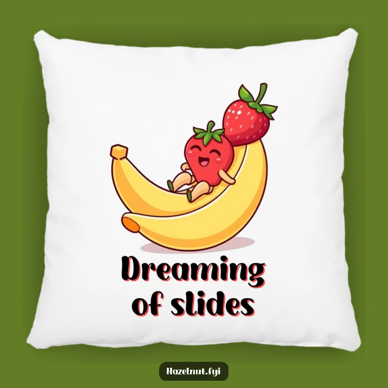 Funny Strawberry Banana Slide Pillow - Soft & Hilarious Fruit Cartoon Decor Gift