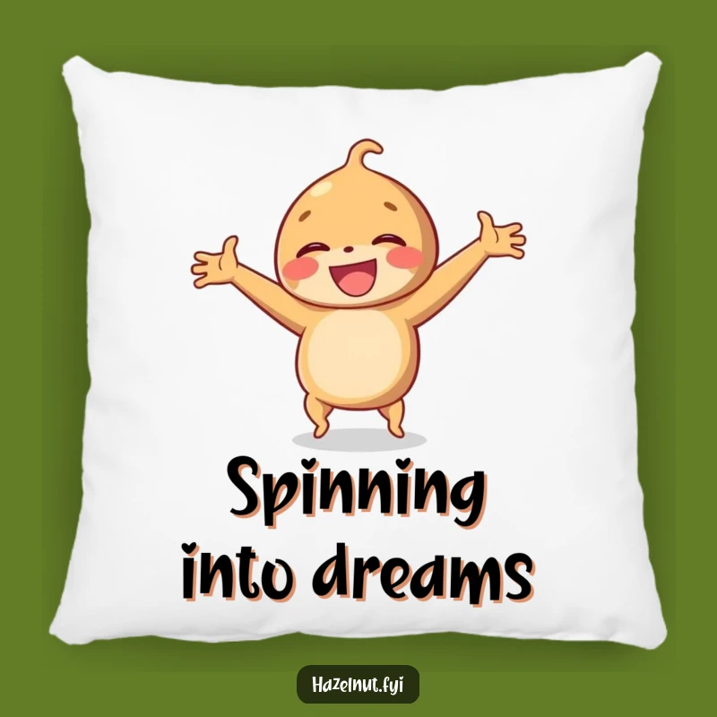 Funny Hazelnut Cartwheel Pillow: Cozy Up With Hilarious Nutty Comfort!