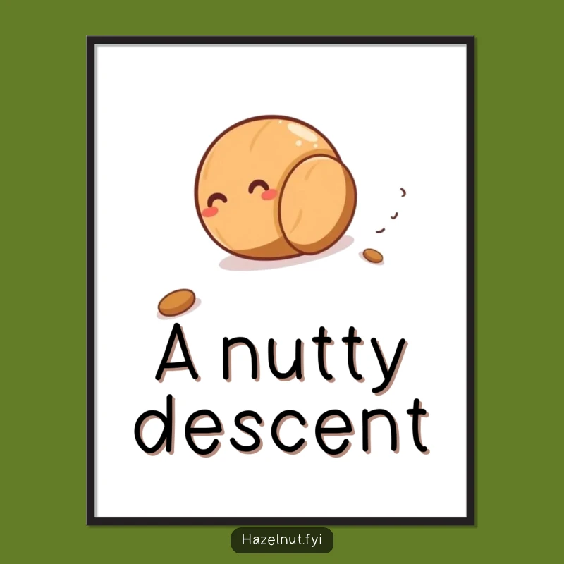 Funny Giggling Hazelnut Rolling Digital Art Print - Instant Joyful Decor Gift