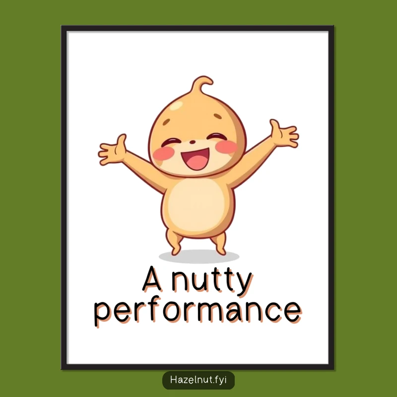 Funny Hazelnut Cartwheel Digital Art: Instant Joyful Decor for Your Space!