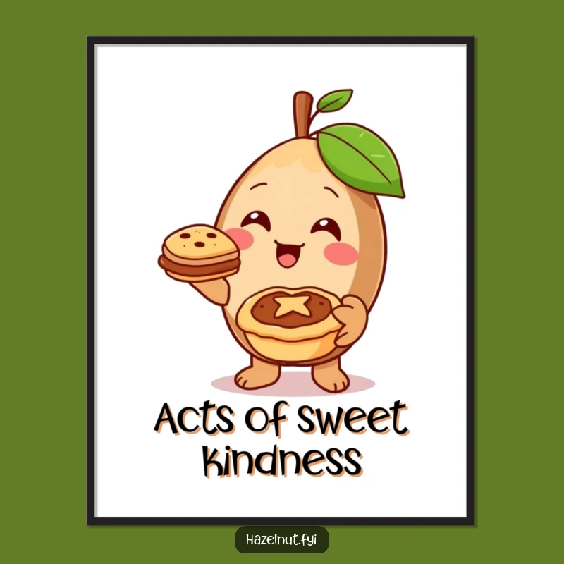 Funny Hazelnut Pie Digital Art: Warmth and Kindness for Your Walls