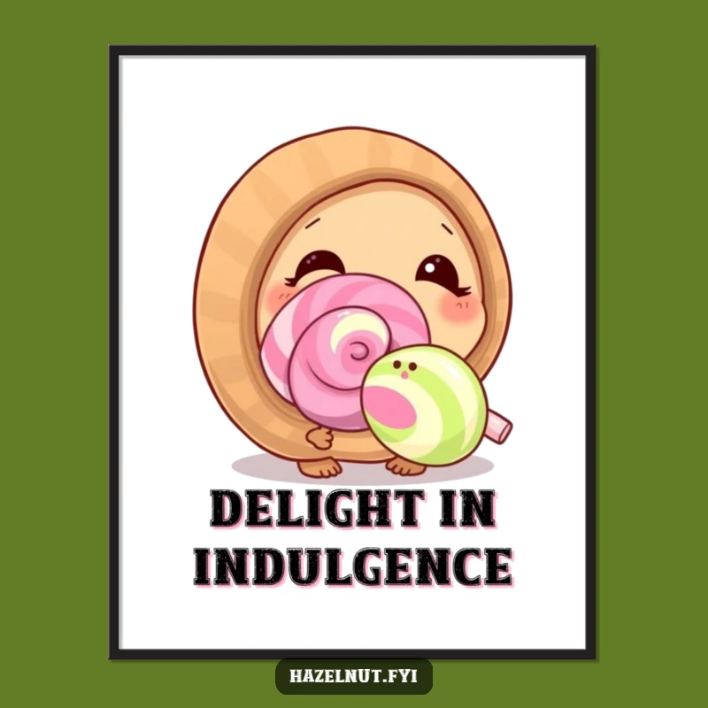 Funny Hazelnut Lollipop Digital Art: Sweet Curiosity for Your Walls