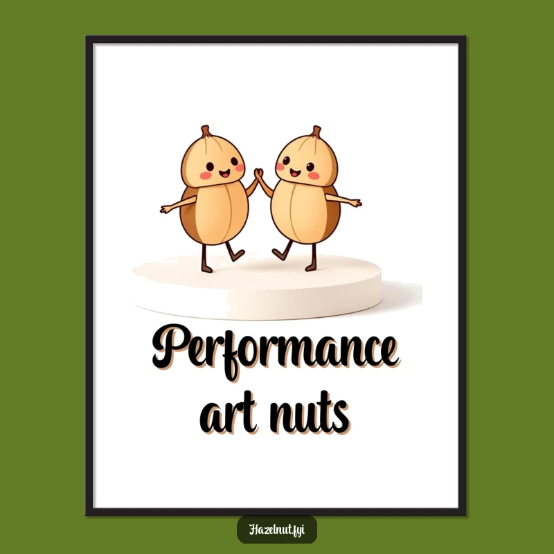 Funny Dancing Hazelnuts Digital Art: Hilarious Printable for Inspiring Joy and Wall Decor