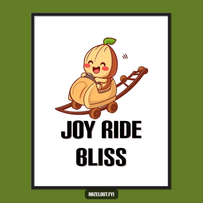 Funny Hazelnut Roller Coaster Digital Art: A Whimsical Chocolate Gift!