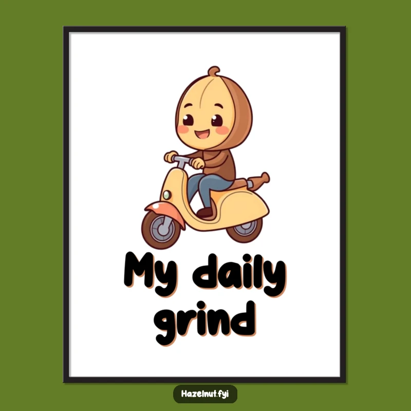 Funny Hazelnut Scooter Digital Art - Instant Joyful Wall Decor