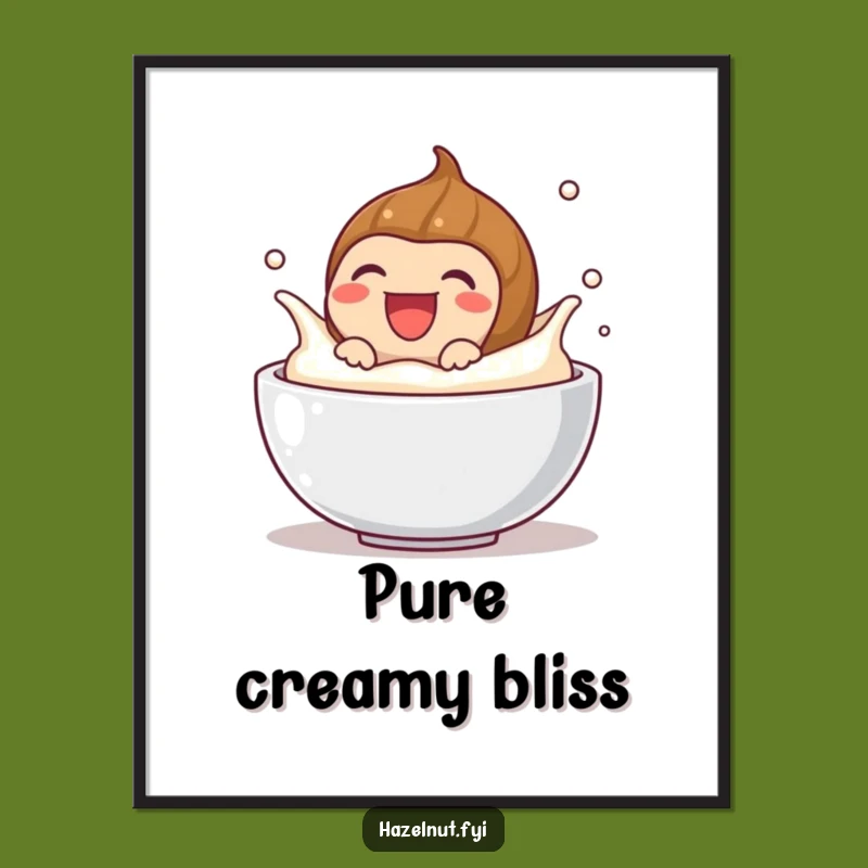 Funny Laughing Hazelnut Digital Art: Hilarious Printable for Inspiring Joy and Creamy Vibes