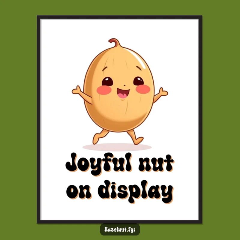 Funny Dancing Hazelnut Wall Art: Cheerful Nut, Joyful Dance, Printable Decor Gift