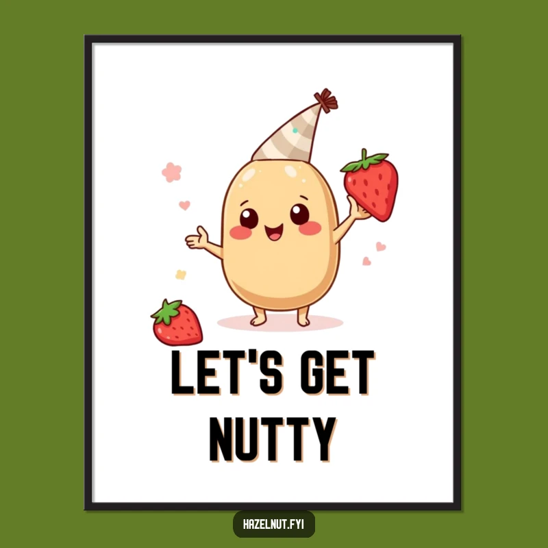 Funny Hazelnut Digital Art Print: Party All Over Your Walls