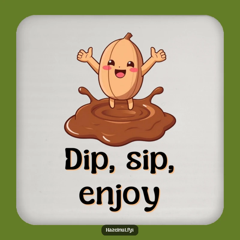 Funny Hazelnut Chocolate Leap Coaster: Protect Surfaces with Sweet Style