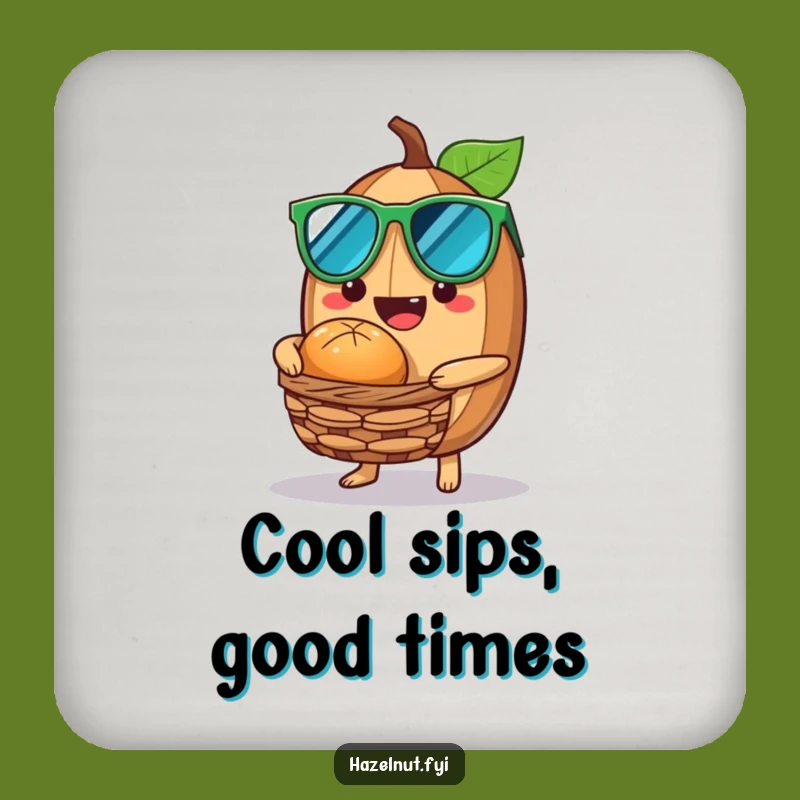 Funny Cool Hazelnut Coaster - Sip Chill, Perfect Funny Gift