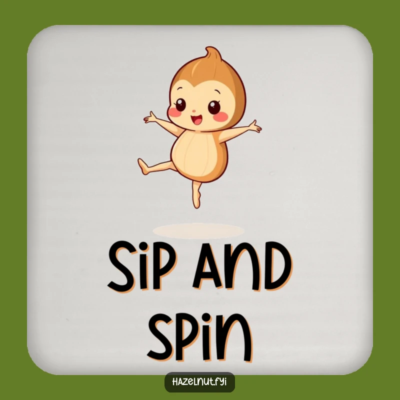 Funny Hazelnut Ballet Coaster - Protect Surfaces with Grace - Great Gift