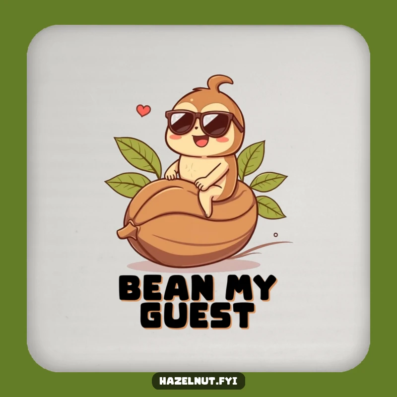 Funny Hazelnut Coffee Bean Coaster: Protect Surfaces with Humor - Unique Funny Gift