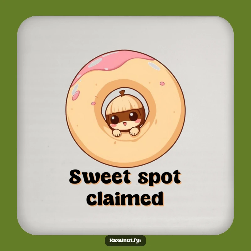 Funny Hazelnut Doughnut Coaster: Protect Surfaces with Sweet Charm!