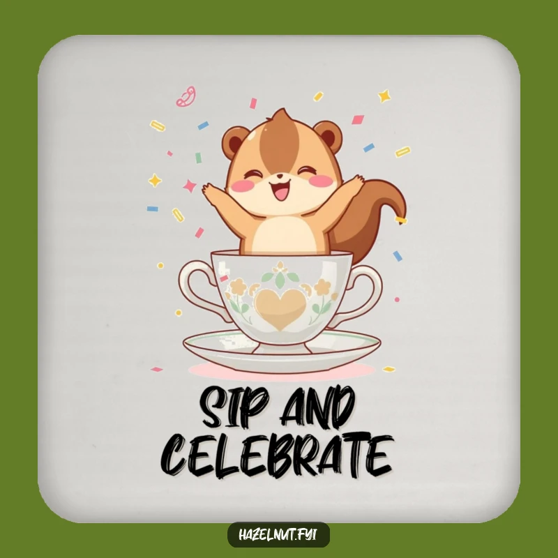 Funny Hazelnut Teacup Coaster: Protect Surfaces with this Nut, Fun Gift