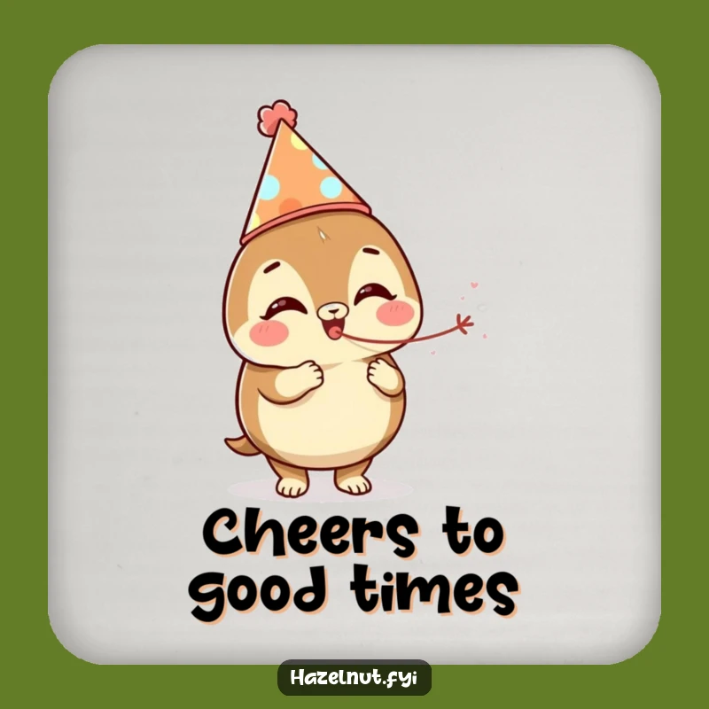 Funny Party Hazelnut Drink Coaster: Add Festive Fun to Your Table