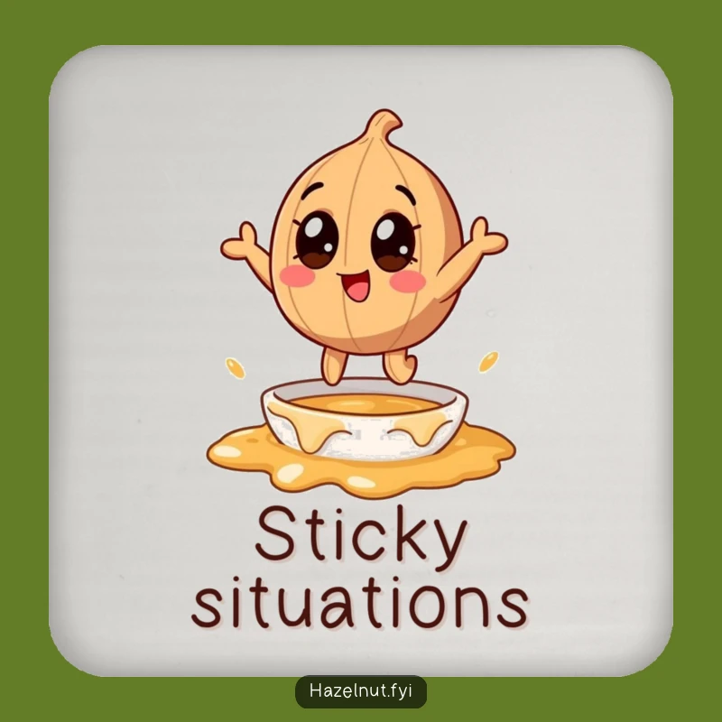 Hazelnut Caramel Leap Drink Coaster: Protect Surfaces with Funny Sweetness!