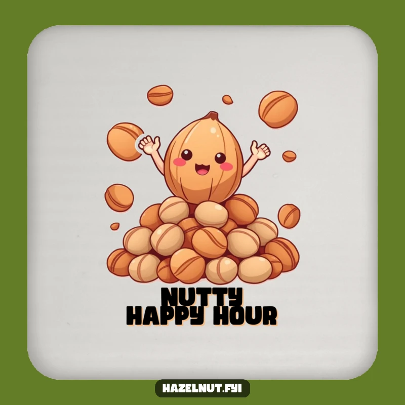 Funny Hazelnut Coaster: Roasted Nut Wave Protection Funny Gift Set